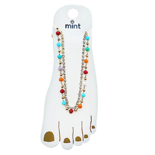 JAK49512 - Multi Color Bead Anklet