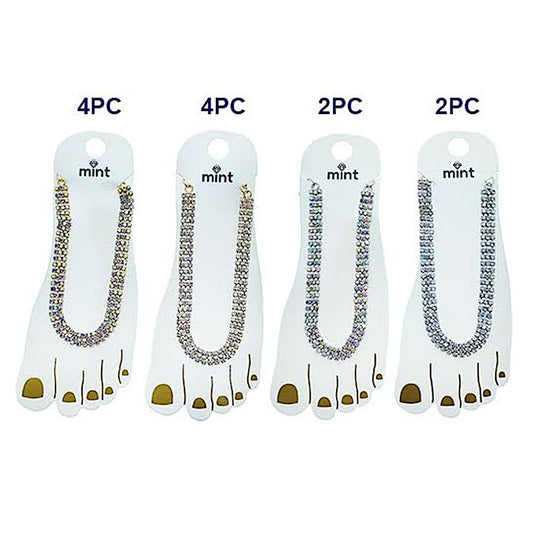 Wide Rhinestone Chain Anklet