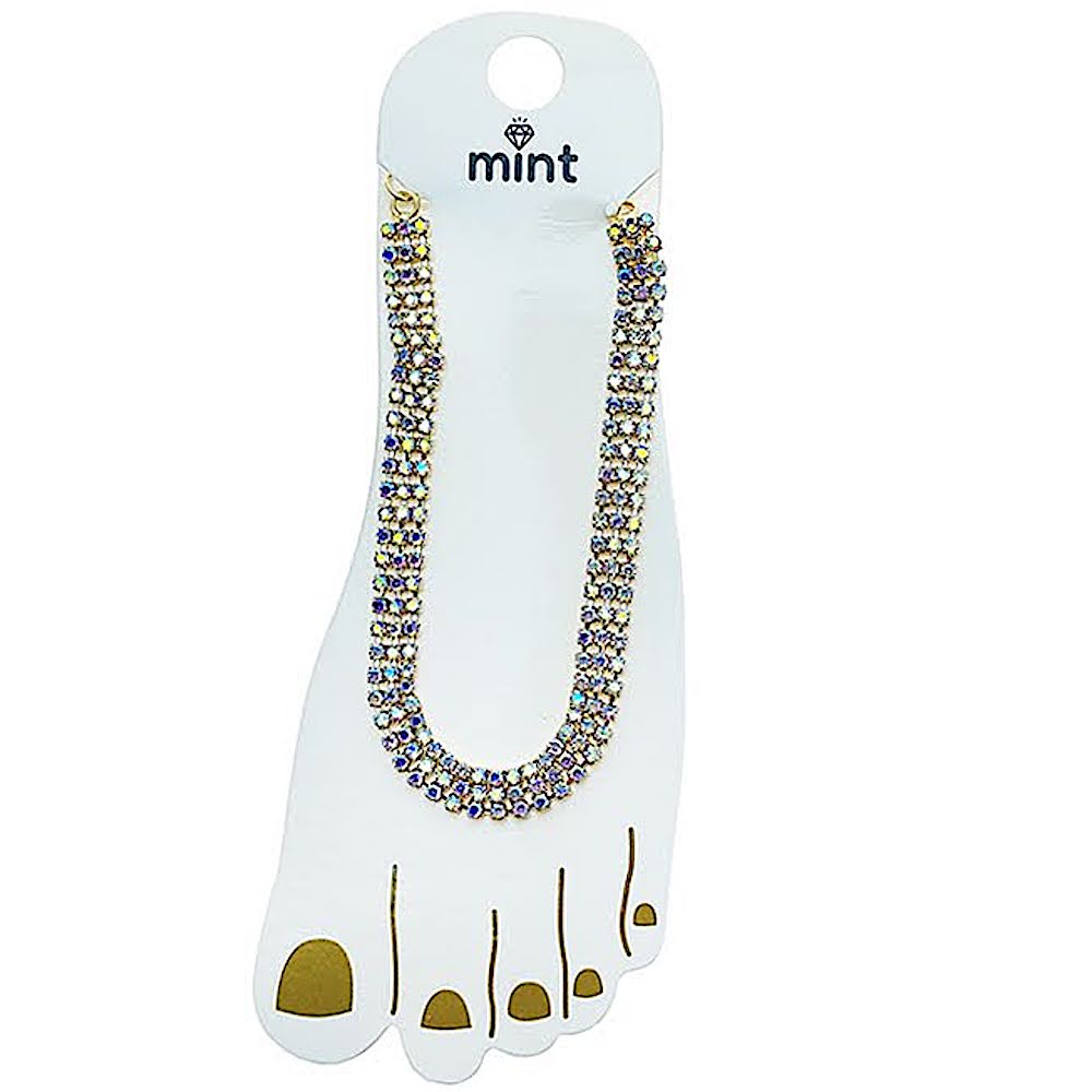 Wide Rhinestone Chain Anklet