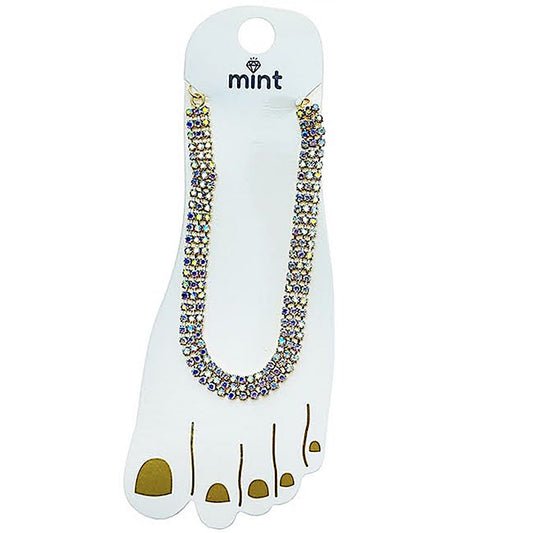 Wide Rhinestone Chain Anklet