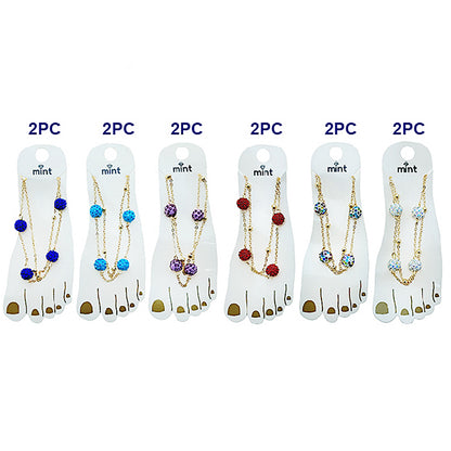 JAK49522 - Pavé Bead Chain Anklet