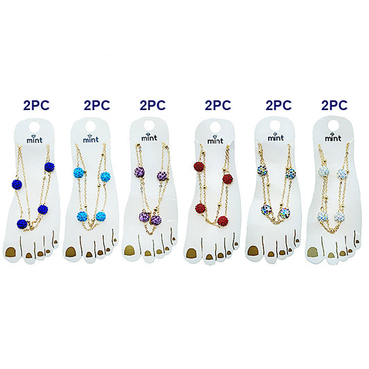 JAK49522 - Pavé Bead Chain Anklet