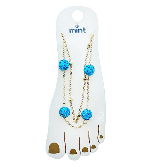 JAK49522 - Pavé Bead Chain Anklet