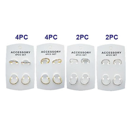 4 Piece Rhinestone Stretch Ring Set