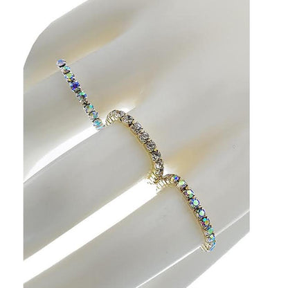 4 Piece Rhinestone Stretch Ring Set