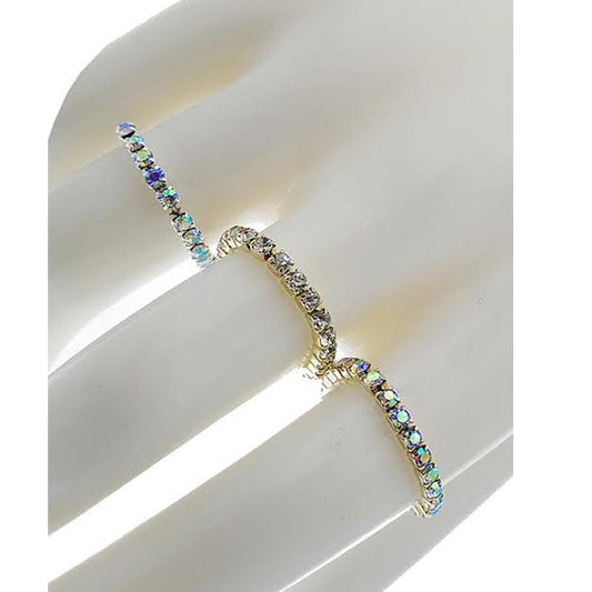 4 Piece Rhinestone Stretch Ring Set