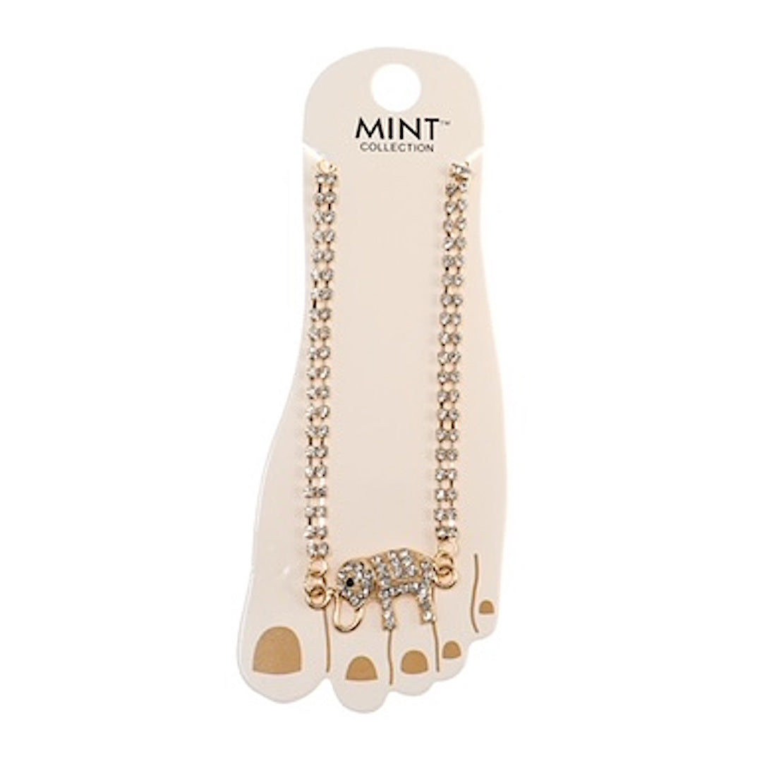 JAK42463 - Rhinestone Elephant Anklet