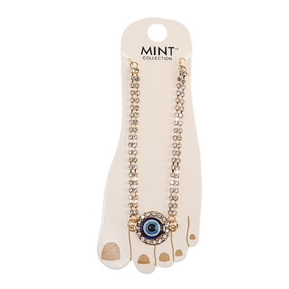 JAK42465 - Rhinestone Evil Eye Anklet