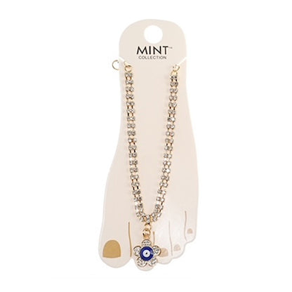 JAK42469 - Rhinestone Evil Eye Anklet