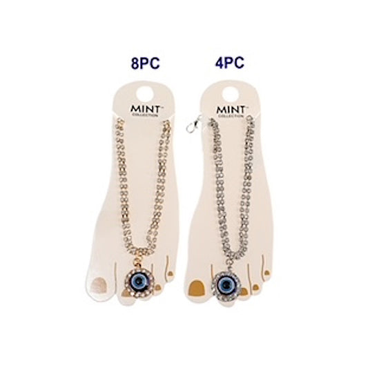 JAK42470 - Rhinestone Evil Eye Anklet