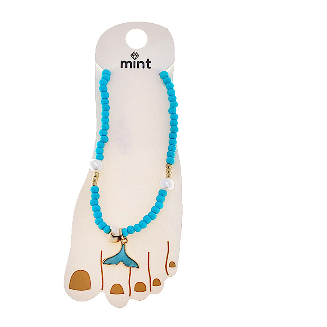JAK48208-4C - Beaded Shell Anklet