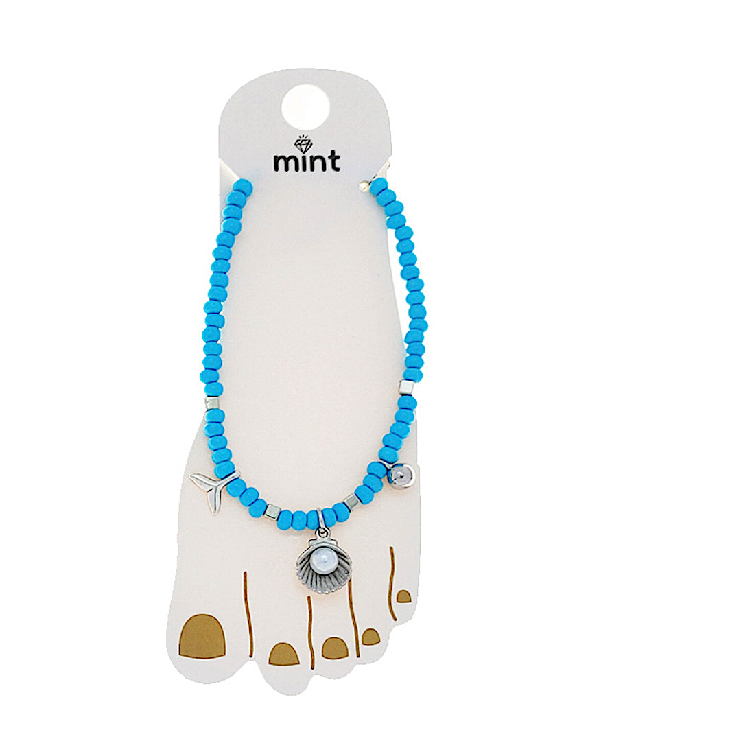 JAK48210-4C - Beaded Shell Anklet