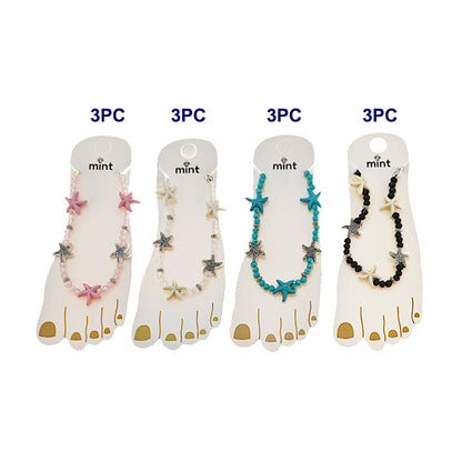 JAK48286 - Beaded Starfish Anklet