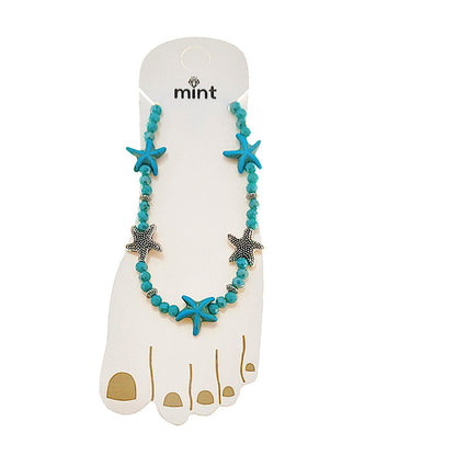 JAK48286 - Beaded Starfish Anklet