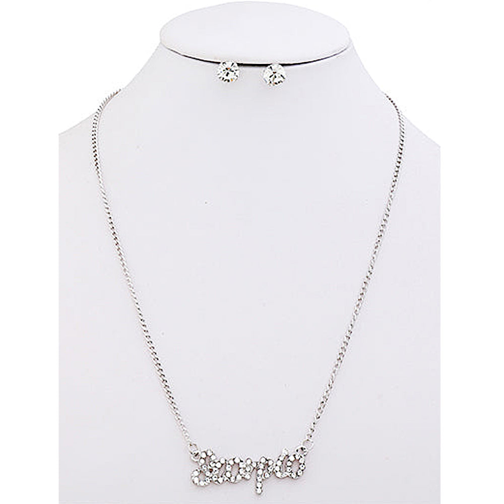 JAN36347S - Silver Rhinestone Zodiac Pendant Necklace