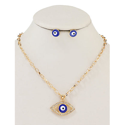 JAN39231 - Evil Eye Pendant Necklace Set