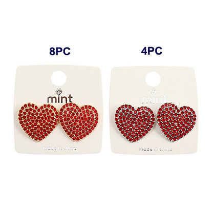 JAE40918RED - Pavé Red Heart Post Earring