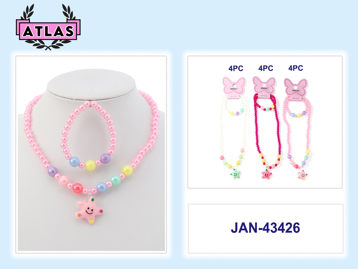 JAN43426 - Happy Starfish Necklace & Bracelet Set