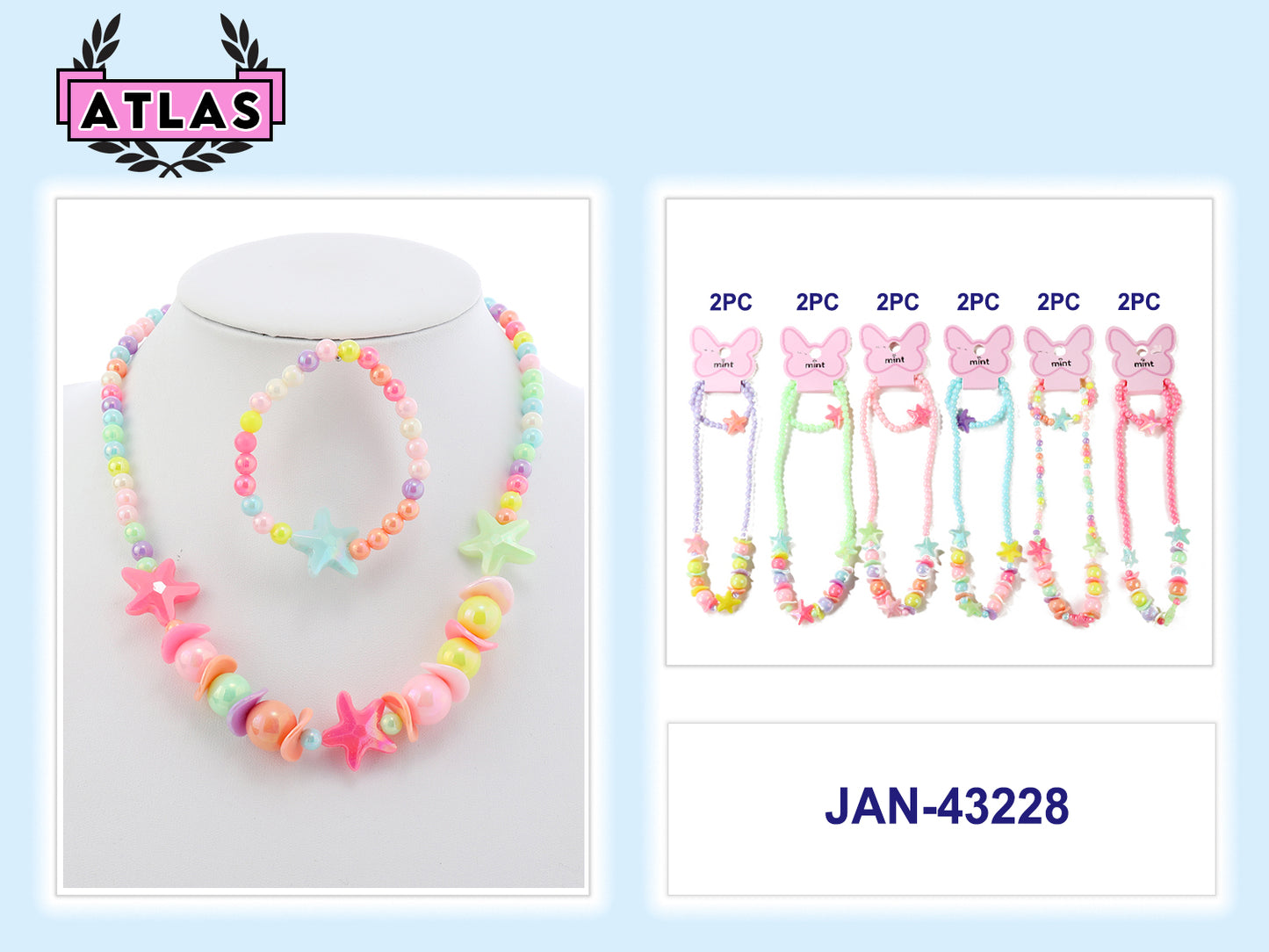 JAN43228 - Starfish Necklace & Bracelet Set