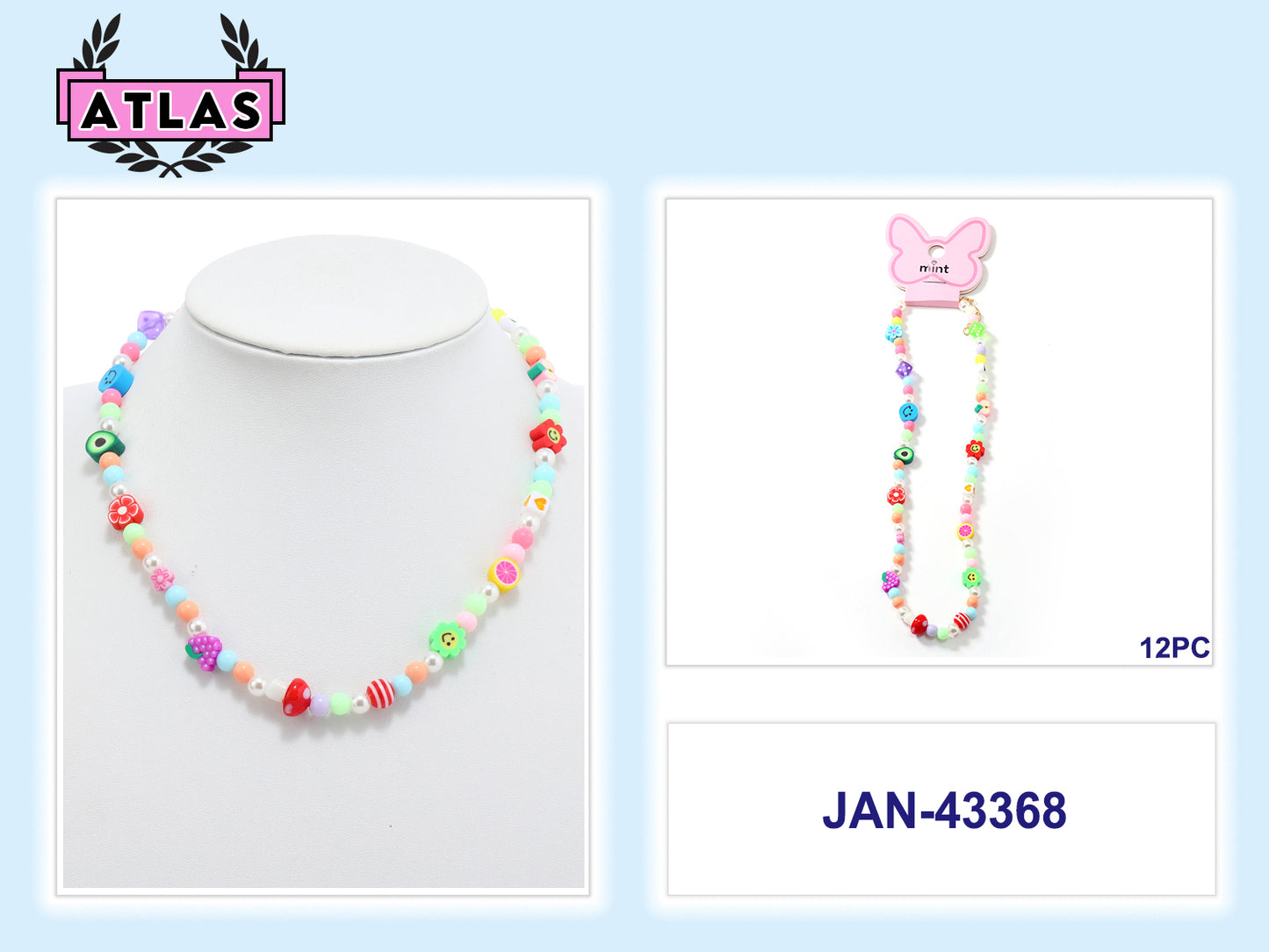 JAN43368 - Beaded Y2K Fruit Necklace