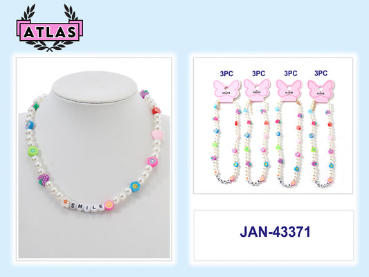 JAN43371 - Beaded Word Pearl Fruit Necklace