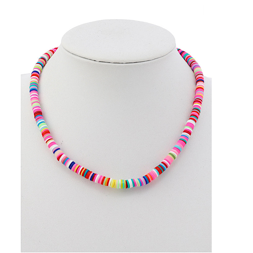 JAN43405 - Rainbow Heishi Disc Necklace