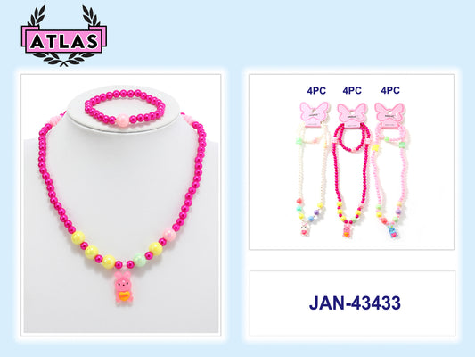 JAN43433 - Bunny Necklace & Bracelet Set