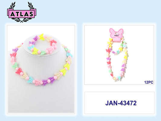 JAN43472 - Butterfly Necklace & Bracelet Set