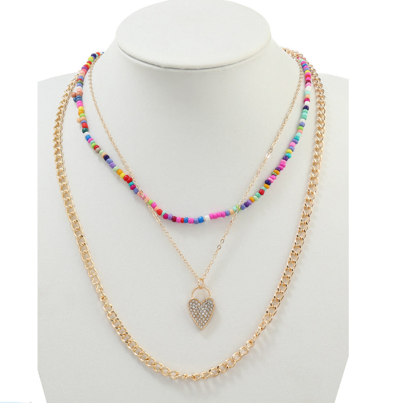 JAN43822 - Beaded Heart Necklace