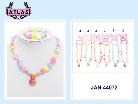 JAN44072 - Bunny Necklace & Bracelet Set