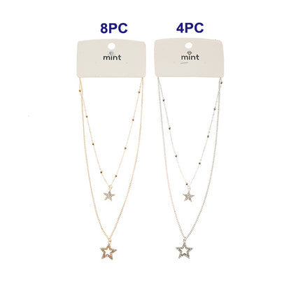 JAN44240 - Layered Star Charm Necklace