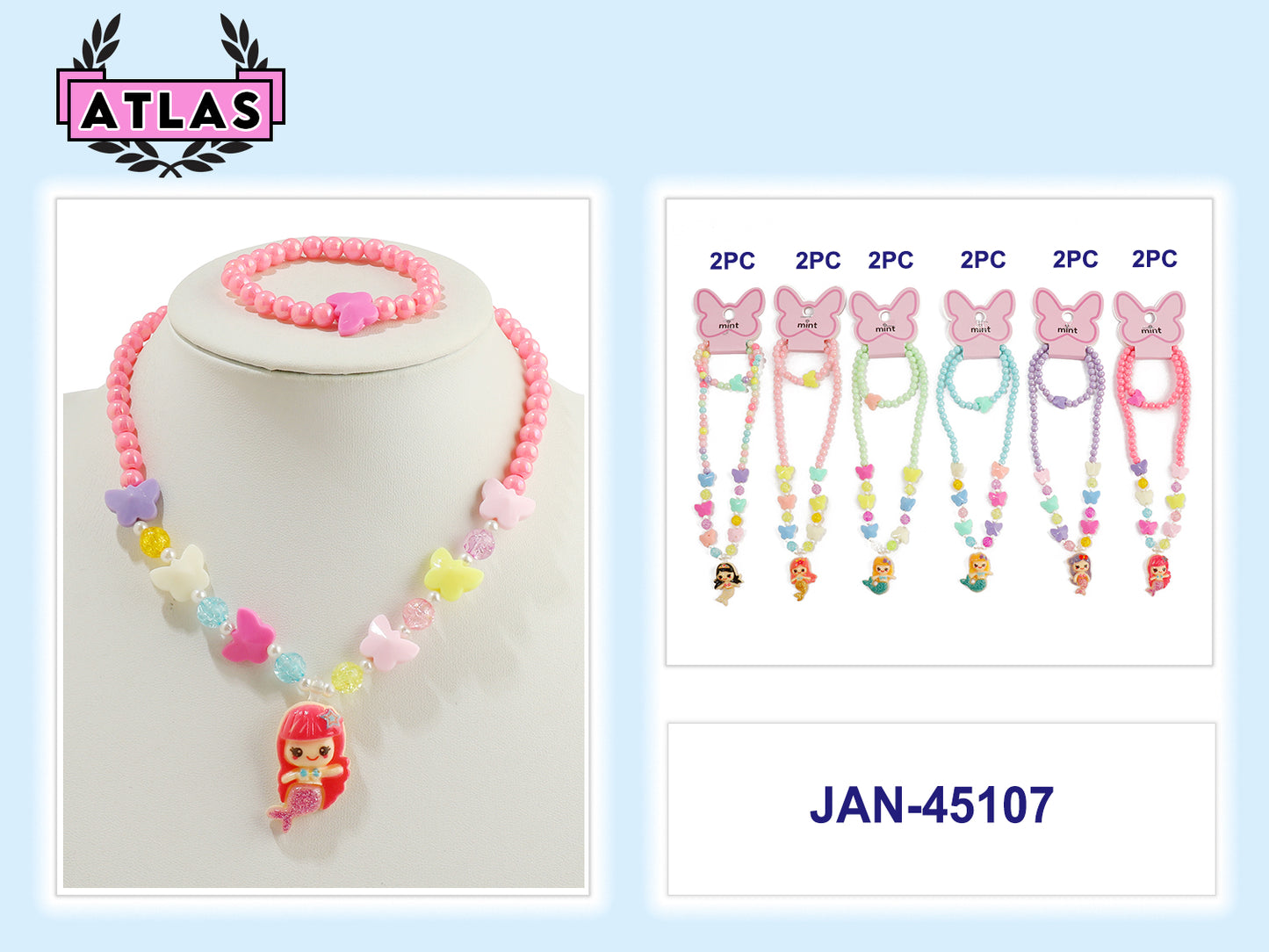 JAN45107 - Mermaid Necklace & Bracelet Set