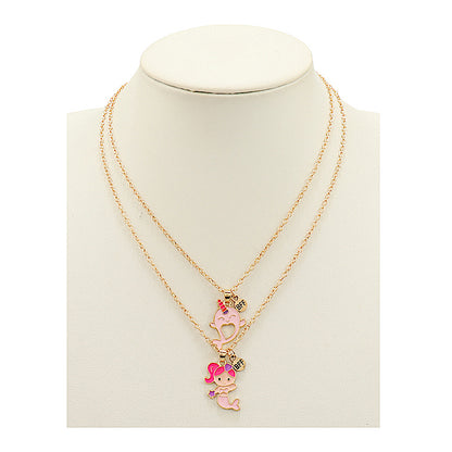 JAN45817 - Mermaid & Narwhal Best Friend Necklace Set