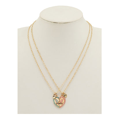 JAN45821 - Butterfly Heart Best Friend Necklace Set