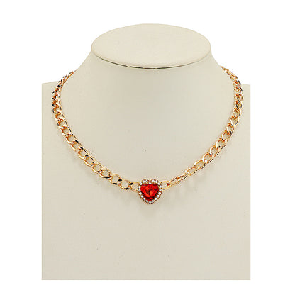 JAN46931 - Heart Crystal Chain Necklace