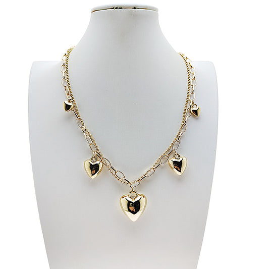 Puffy Heart Charm Necklace