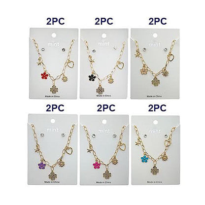 Clover & Flower Charm Necklace