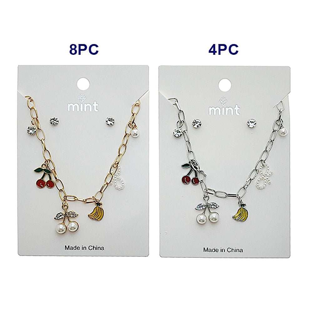 Pearl Cherry Charm Necklace