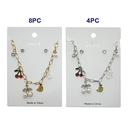 Pearl Cherry Charm Necklace