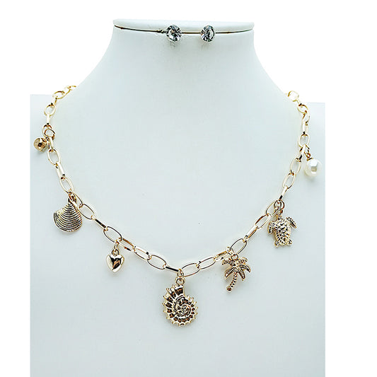 Coastal Sea Life Charm Necklace