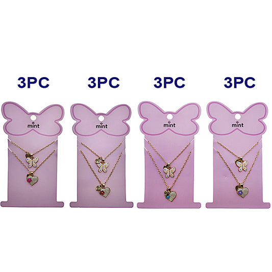 Butterfly & Heart BFF Necklace Set