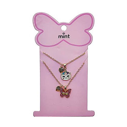 Cat & Butterfly BFF Necklace Set