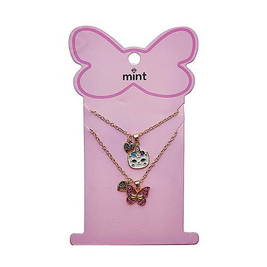 Cat & Butterfly BFF Necklace Set