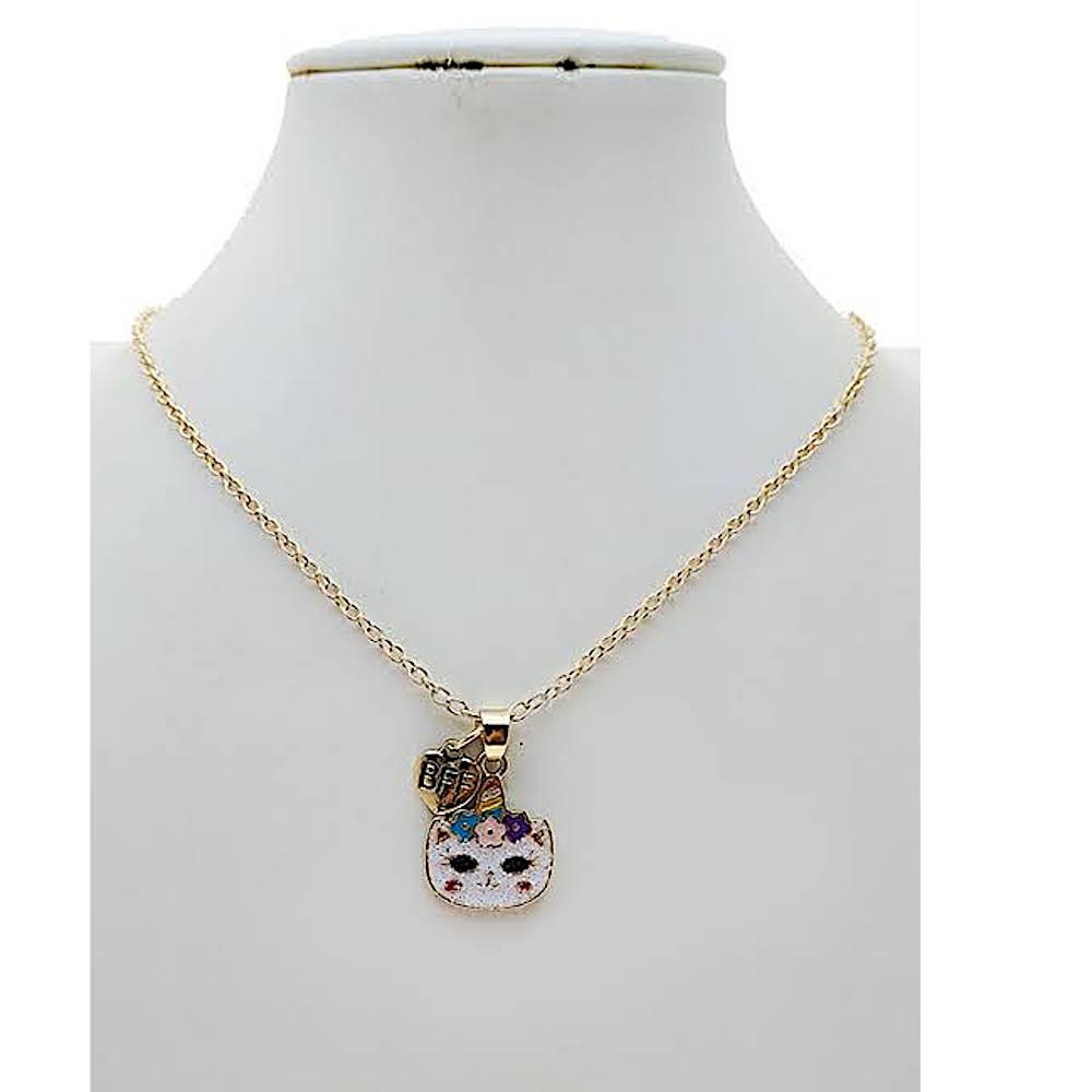 Cat & Butterfly BFF Necklace Set