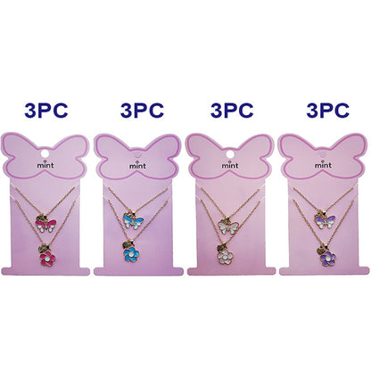 Butterfly & Flower BFF Necklace Set