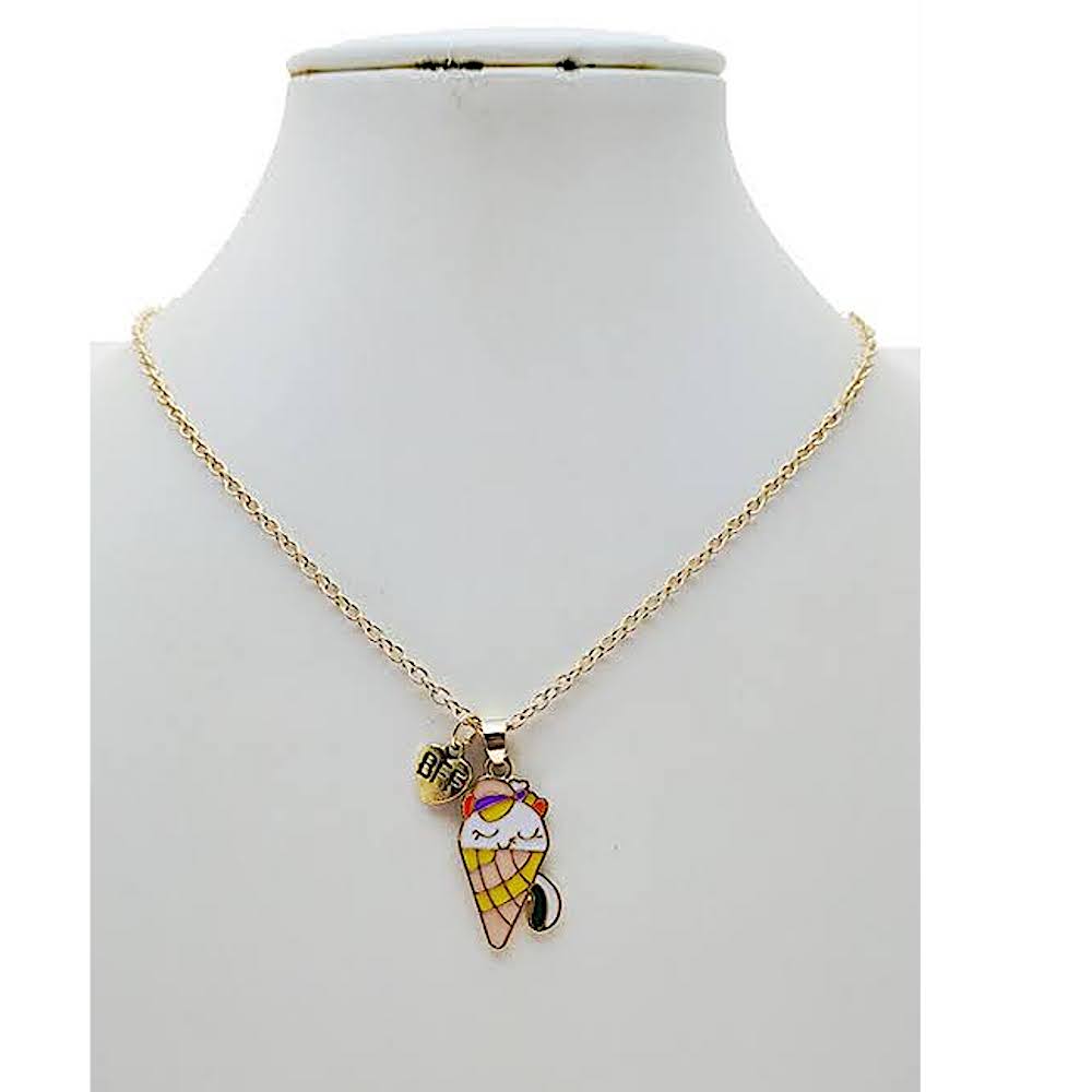 Ice Cream Cat BFF Necklace Set