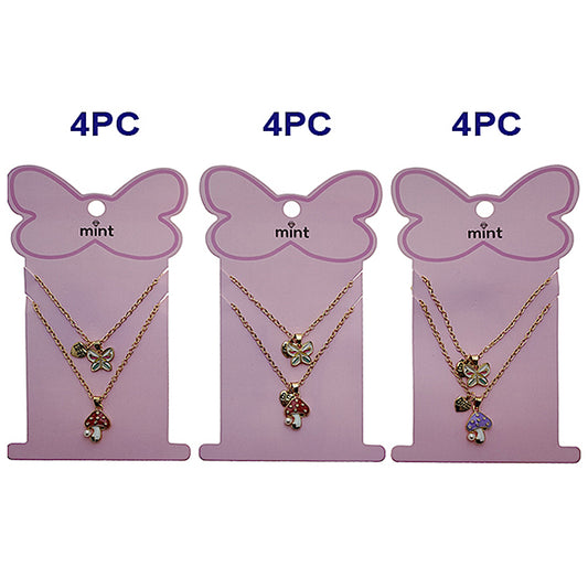 Butterfly & Mushroom BFF Necklace Set