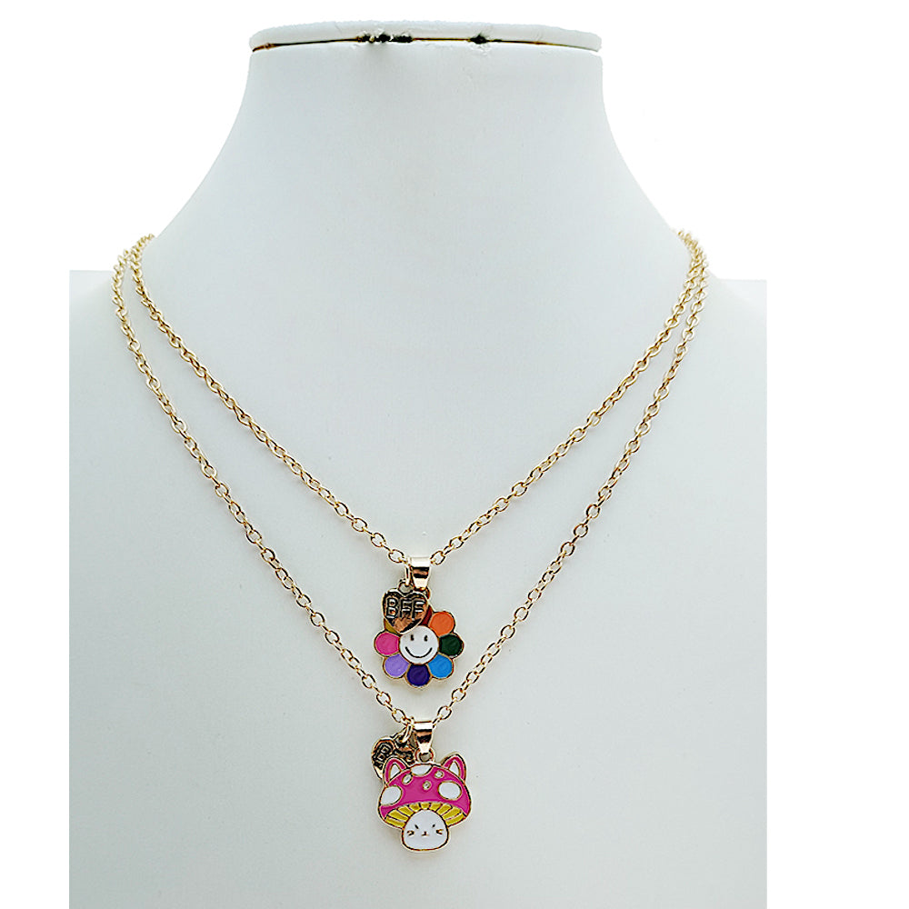 Daisy & Mushroom BFF Necklace Set