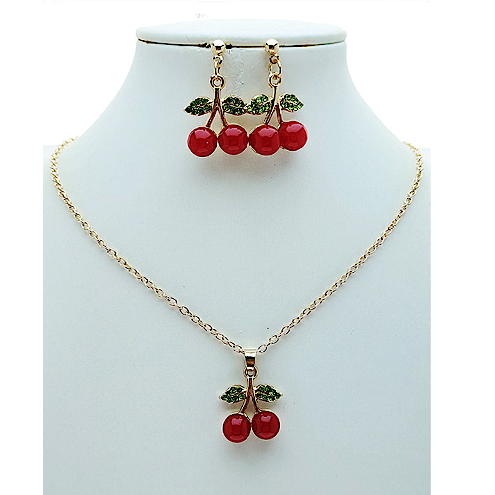 Cherry Charm Pendant Necklace