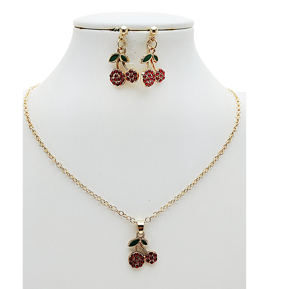 Cherry Charm Pendant Necklace